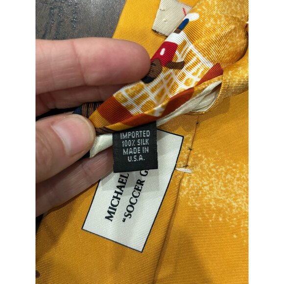 Save The Children 100% Silk Soccer Game Tie By Michael Age 9 - Picture 5 of 7
